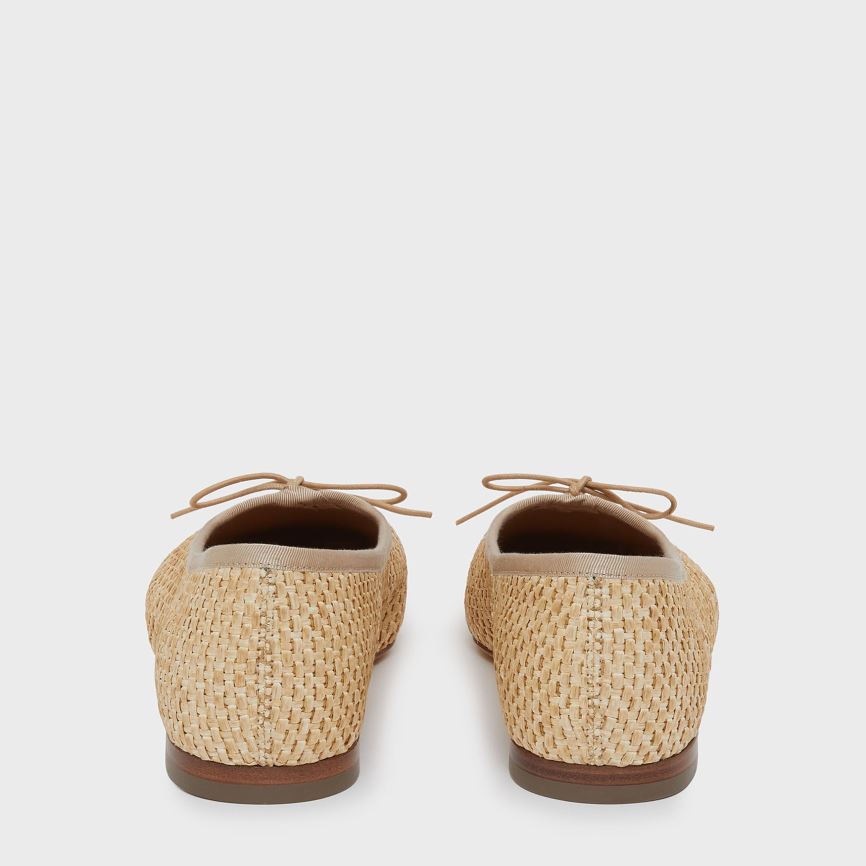 Baletki Damskie Mansur Gavriel Square Metalowym Ballerina Beżowe | 218-WMJLGH