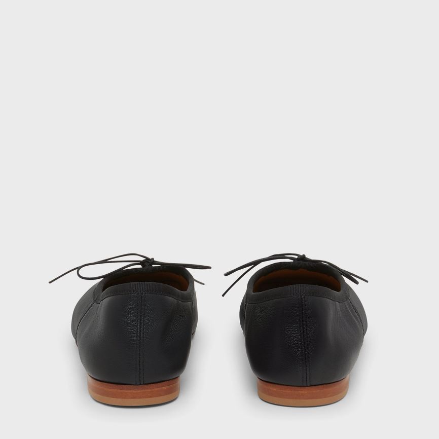 Baletki Damskie Mansur Gavriel Square Metalowym Ballerina Czarne | 264-DLGURX