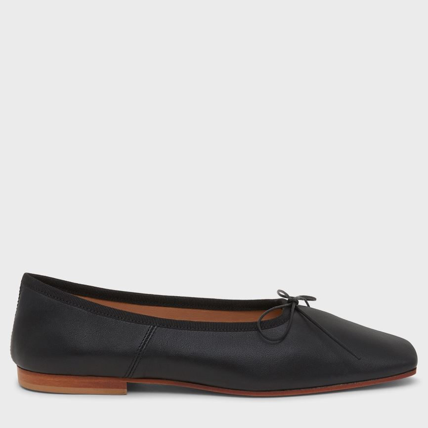 Baletki Damskie Mansur Gavriel Square Metalowym Ballerina Czarne | 264-DLGURX