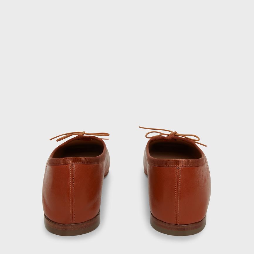 Baletki Damskie Mansur Gavriel Square Metalowym Ballerina Brązowe | 438-VHFUKJ