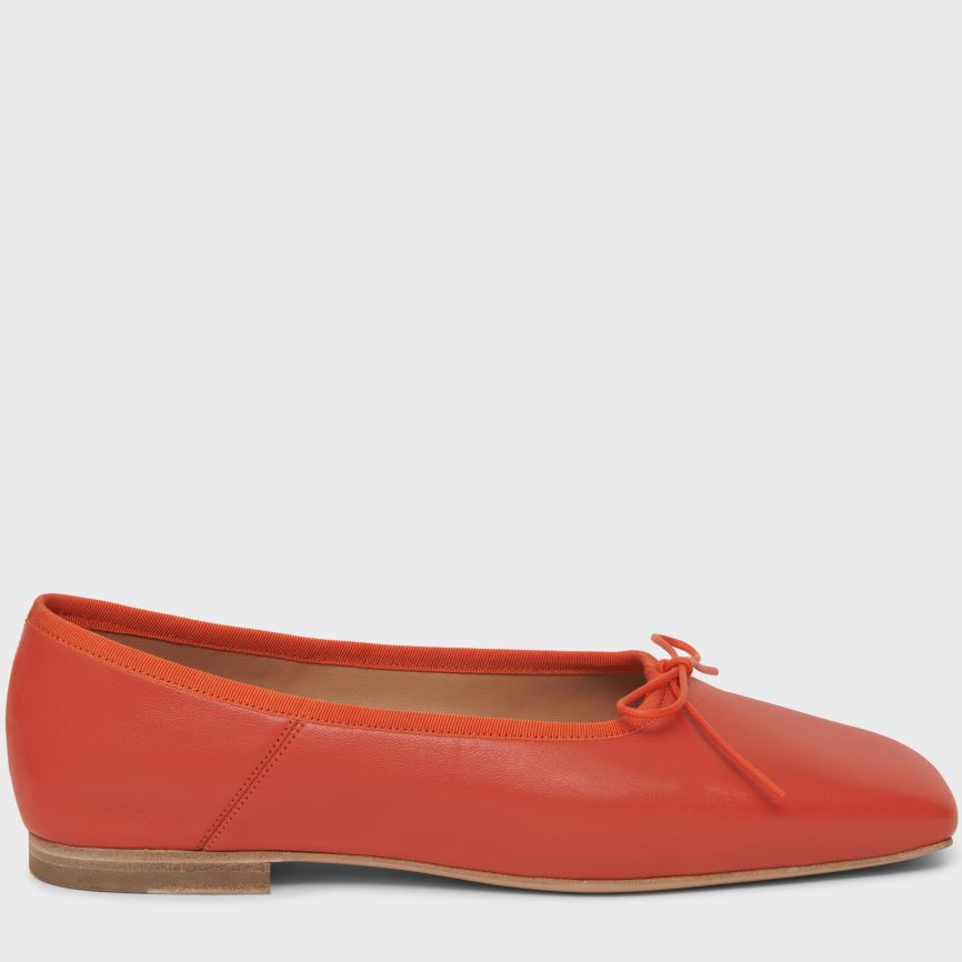 Baletki Damskie Mansur Gavriel Square Metalowym Ballerina Pomarańczowe | 724-UGYJME