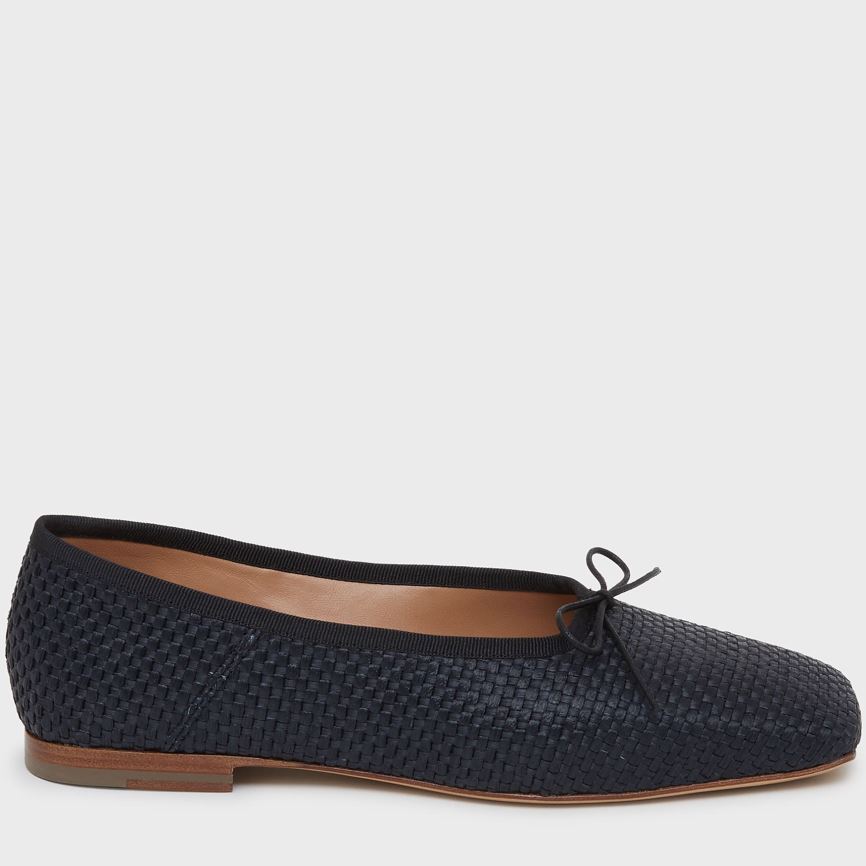 Baletki Damskie Mansur Gavriel Square Metalowym Ballerina Czarne | 782-EBZUAI