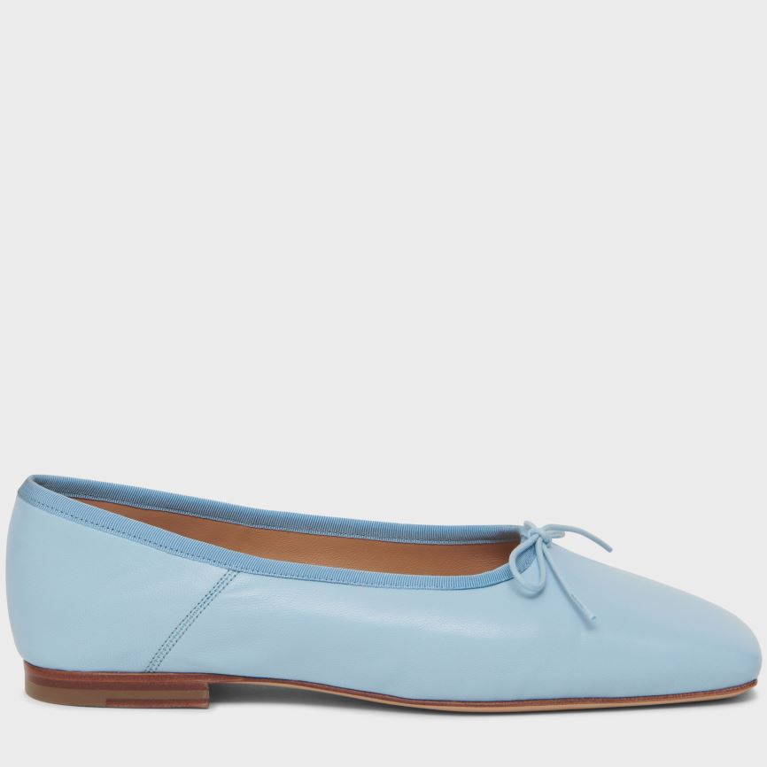 Baletki Damskie Mansur Gavriel Square Metalowym Ballerina Głęboka Niebieskie | 846-ATPHUZ
