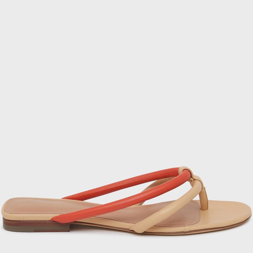 Japonki Damskie Mansur Gavriel Filo Beżowe Pomarańczowe | 728-NLJDRK