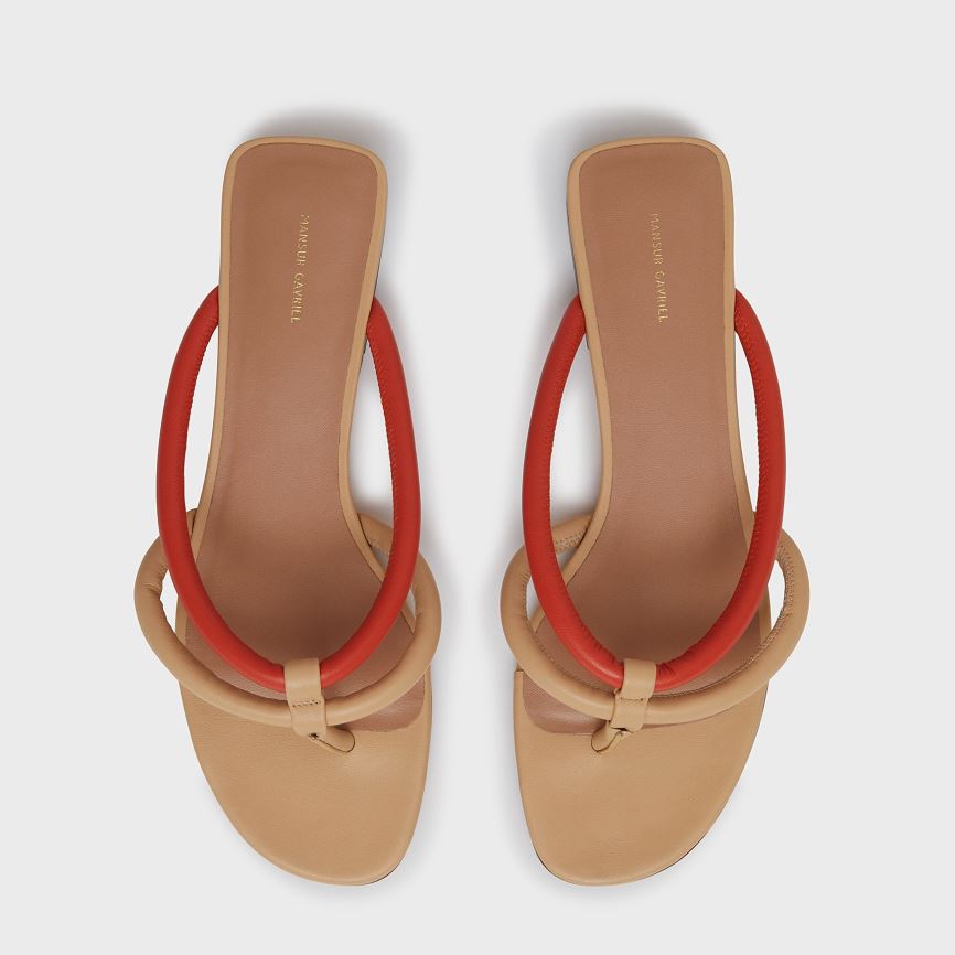 Japonki Damskie Mansur Gavriel Filo Beżowe Pomarańczowe | 728-NLJDRK