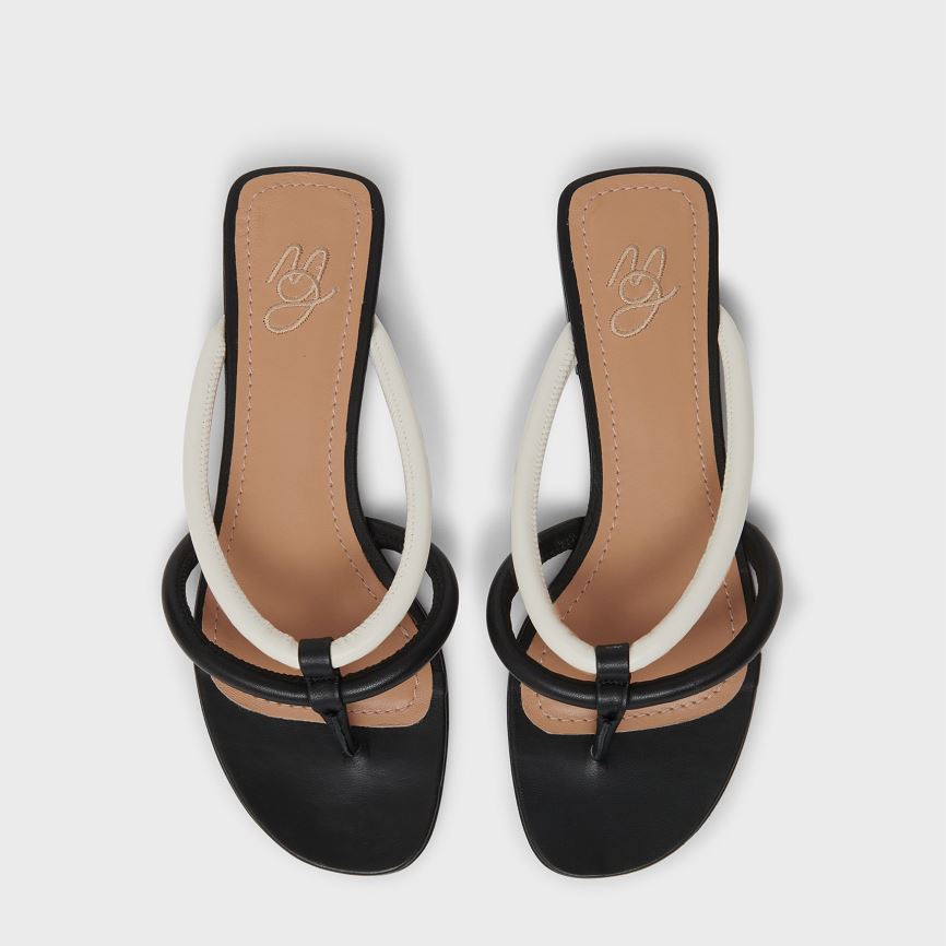 Japonki Damskie Mansur Gavriel Filo Czarne Białe | 104-WDPSGJ