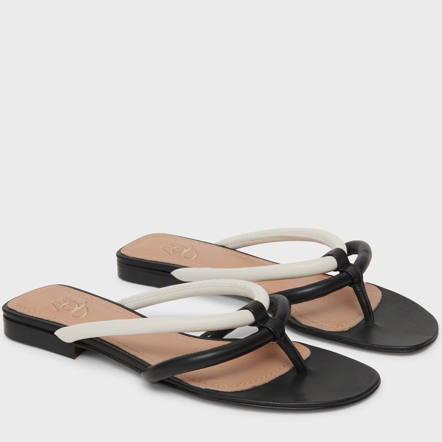 Japonki Damskie Mansur Gavriel Filo Czarne Białe | 104-WDPSGJ