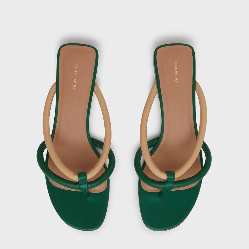 Japonki Damskie Mansur Gavriel Filo Zielone Beżowe | 598-EWPJGU