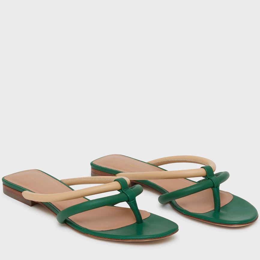 Japonki Damskie Mansur Gavriel Filo Zielone Beżowe | 598-EWPJGU