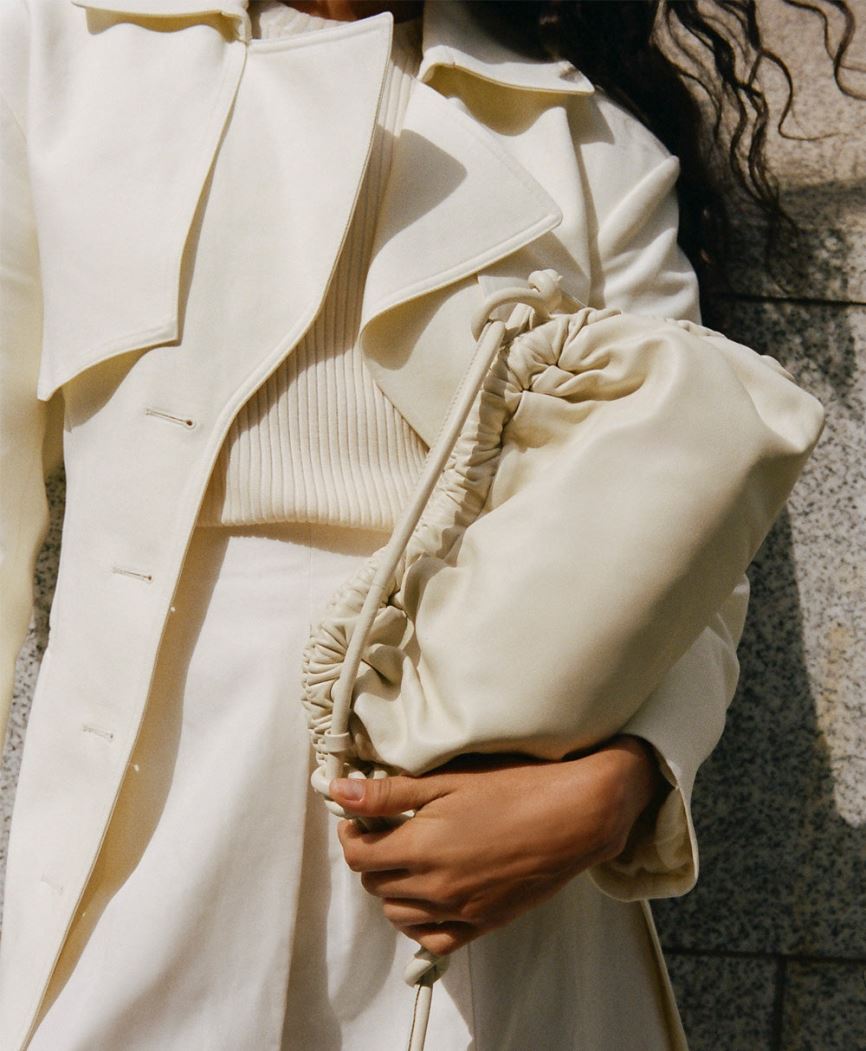 Kopertówki Damskie Mansur Gavriel Cloud Kremowe | 132-VXQUWC