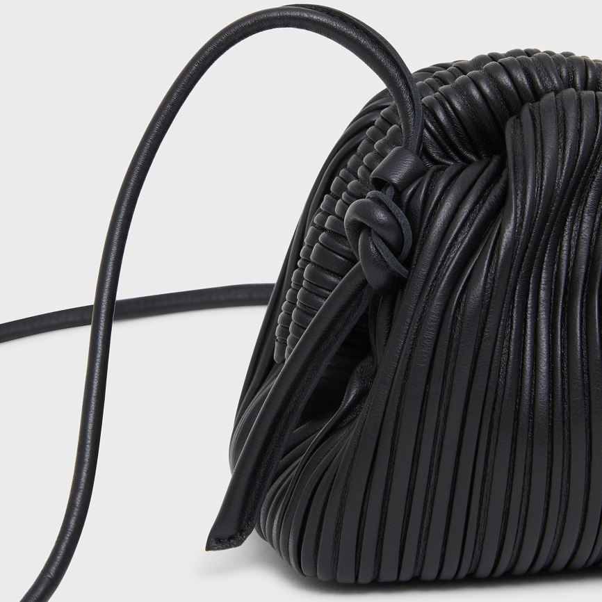 Kopertówki Damskie Mansur Gavriel Pofałdowany Mini Cloud Czarne | 930-OUXISY