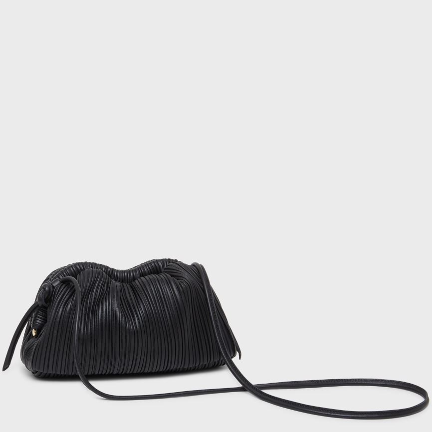 Kopertówki Damskie Mansur Gavriel Pofałdowany Mini Cloud Czarne | 930-OUXISY