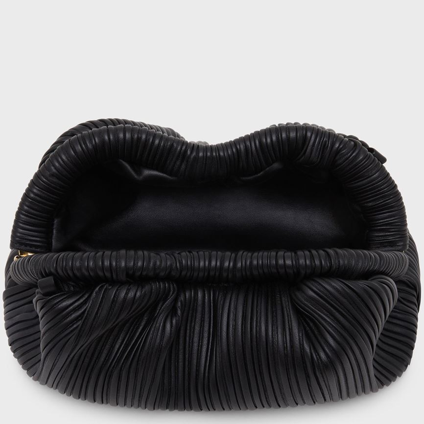 Kopertówki Damskie Mansur Gavriel Pofałdowany Mini Cloud Czarne | 930-OUXISY