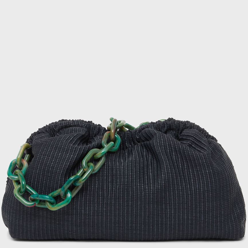 Kopertówki Damskie Mansur Gavriel Twist Cloud Czarne | 493-DRYJKB