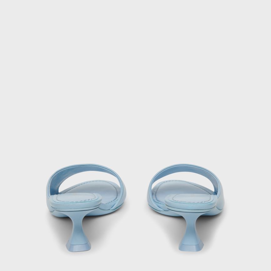 Mules Buty Damskie Mansur Gavriel Kitten Open Metalowym Głęboka Niebieskie | 392-PKYDAO