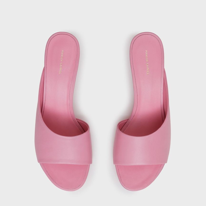 Mules Buty Damskie Mansur Gavriel Kitten Open Metalowym Różowe | 846-OXEPLD