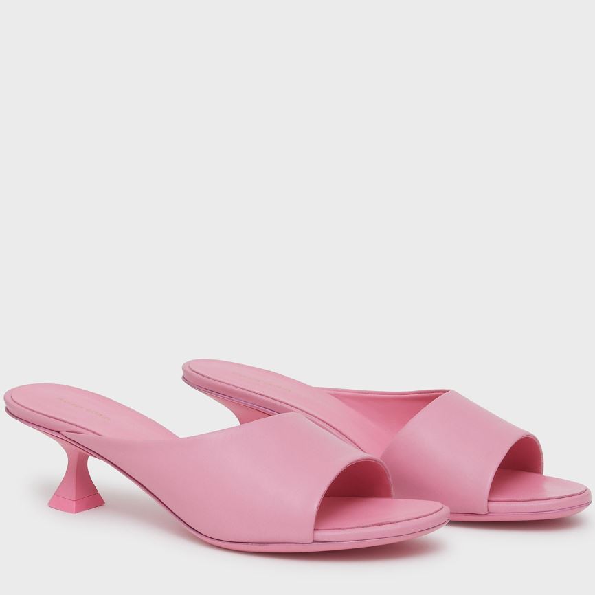 Mules Buty Damskie Mansur Gavriel Kitten Open Metalowym Różowe | 846-OXEPLD