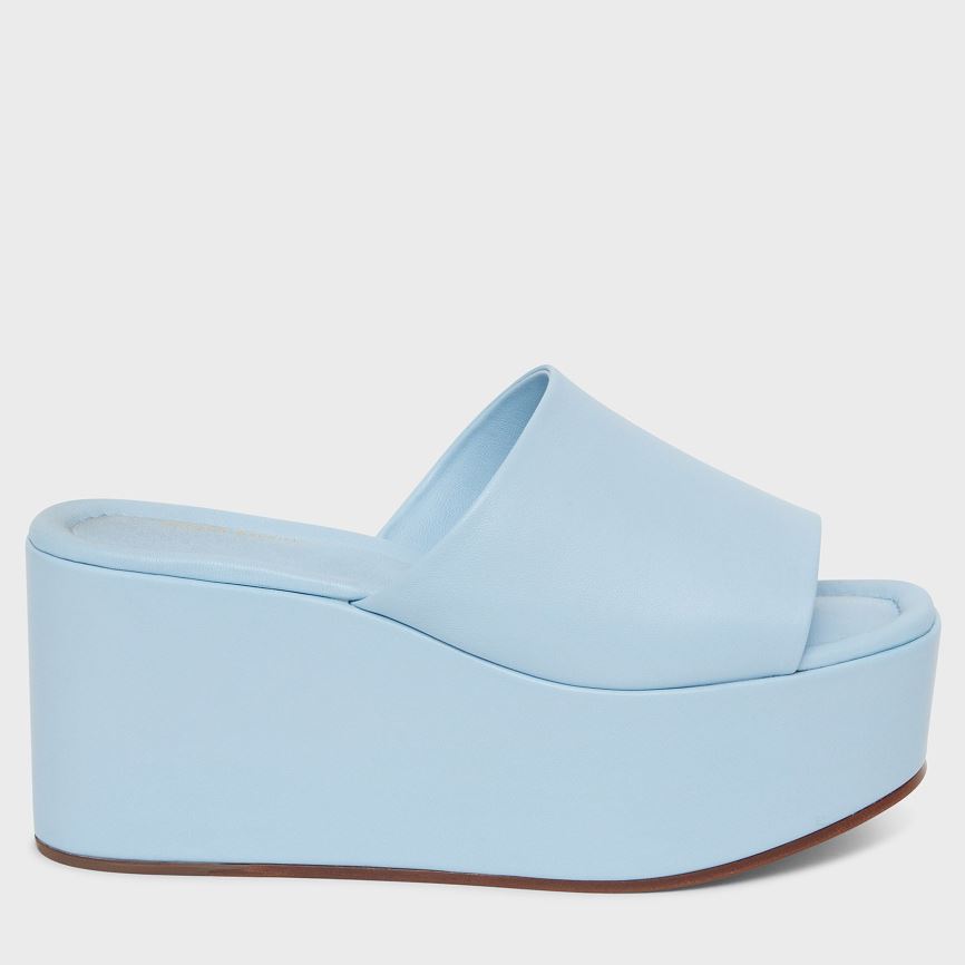 Mules Buty Damskie Mansur Gavriel Platformie Głęboka Niebieskie | 249-NXYHIF