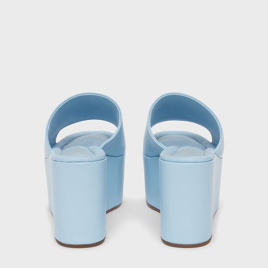 Mules Buty Damskie Mansur Gavriel Platformie Głęboka Niebieskie | 249-NXYHIF