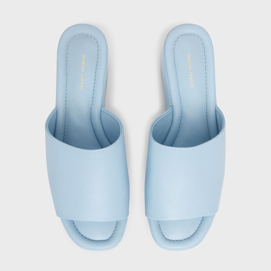Mules Buty Damskie Mansur Gavriel Platformie Głęboka Niebieskie | 249-NXYHIF