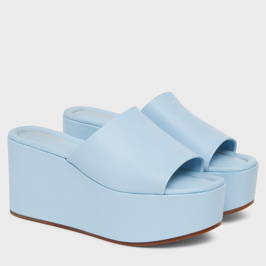 Mules Buty Damskie Mansur Gavriel Platformie Głęboka Niebieskie | 249-NXYHIF