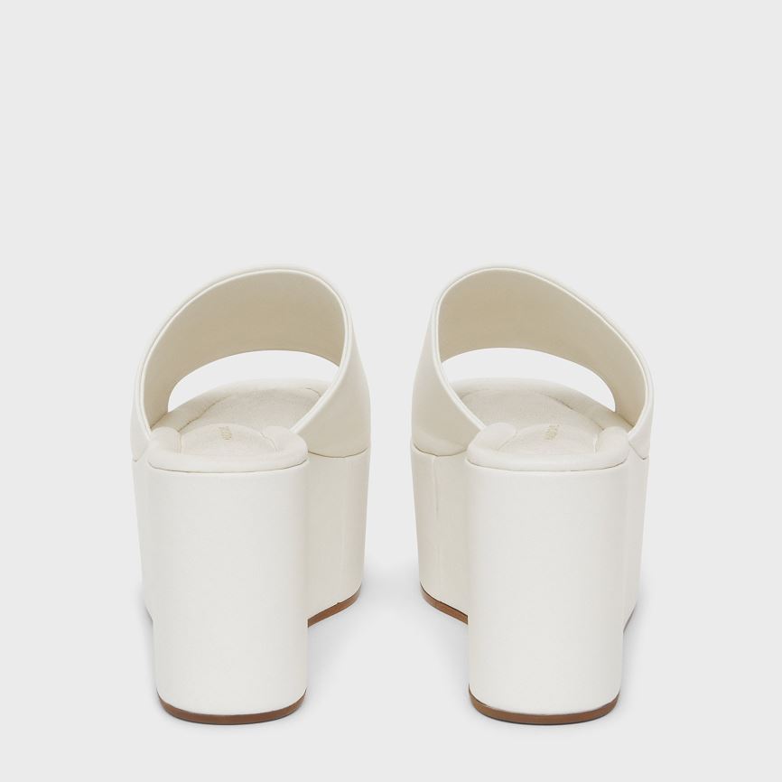 Mules Buty Damskie Mansur Gavriel Platformie Białe | 613-PTWMNF