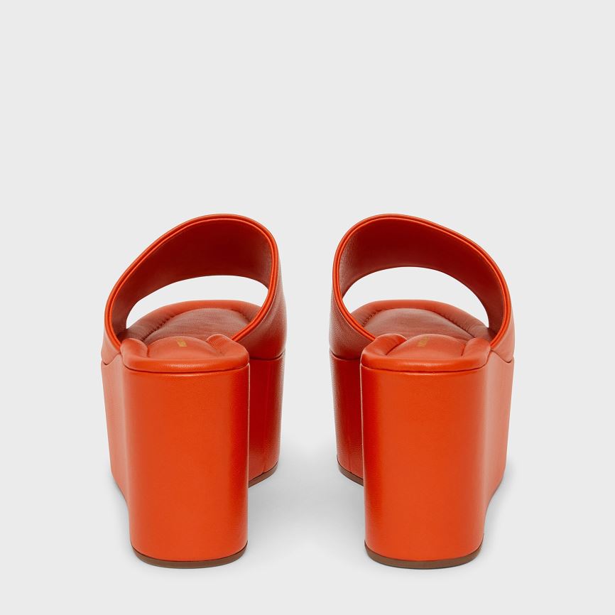 Mules Buty Damskie Mansur Gavriel Platformie Pomarańczowe | 764-QMUZFK