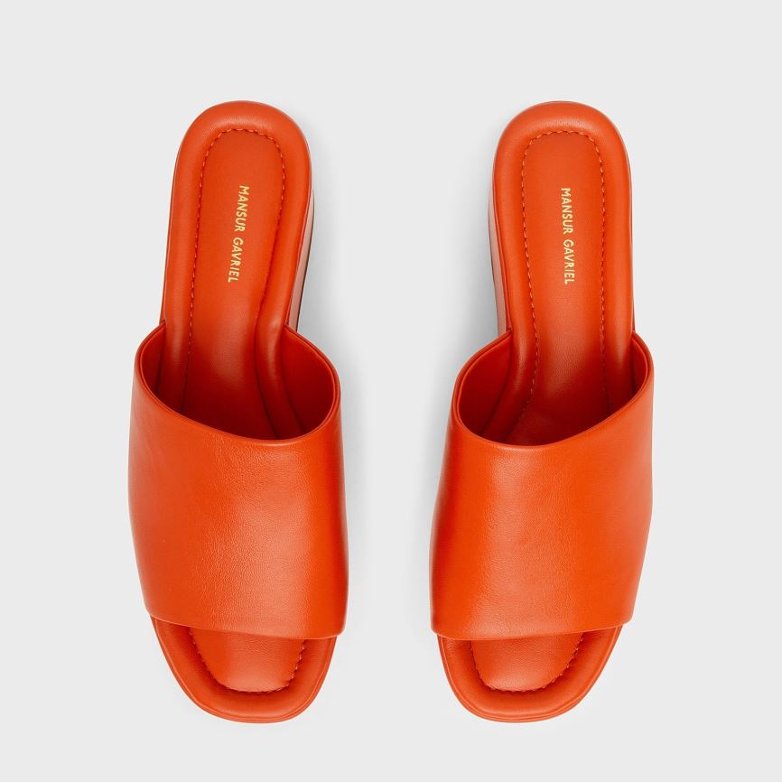 Mules Buty Damskie Mansur Gavriel Platformie Pomarańczowe | 764-QMUZFK