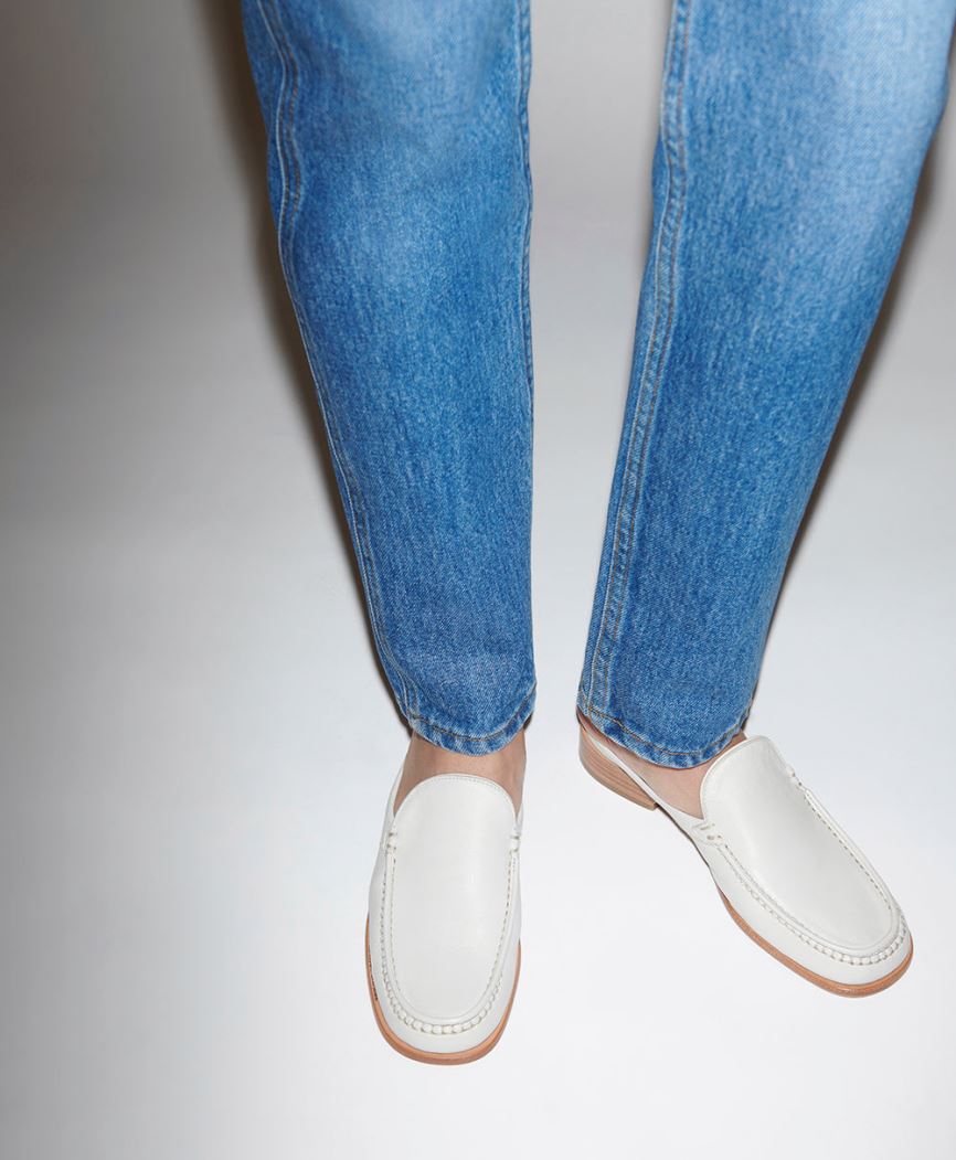 Mules Buty Damskie Mansur Gavriel Walker Kremowe | 806-QRTYXU