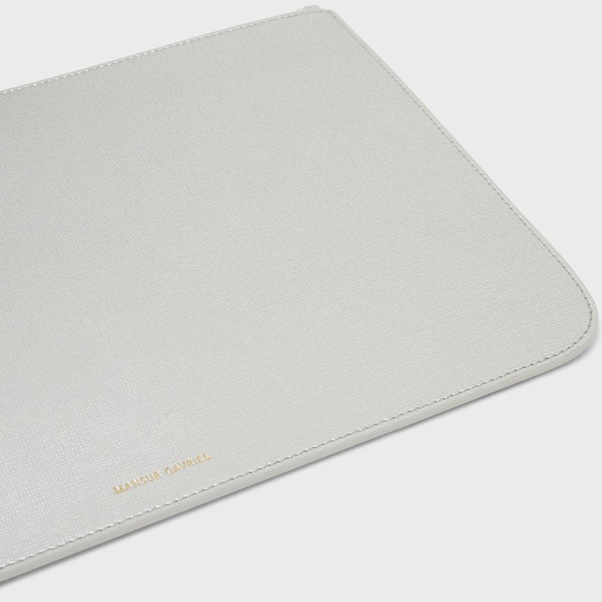Portfele Damskie Mansur Gavriel Large Zip Pouch Srebrne | 120-CIPSVU