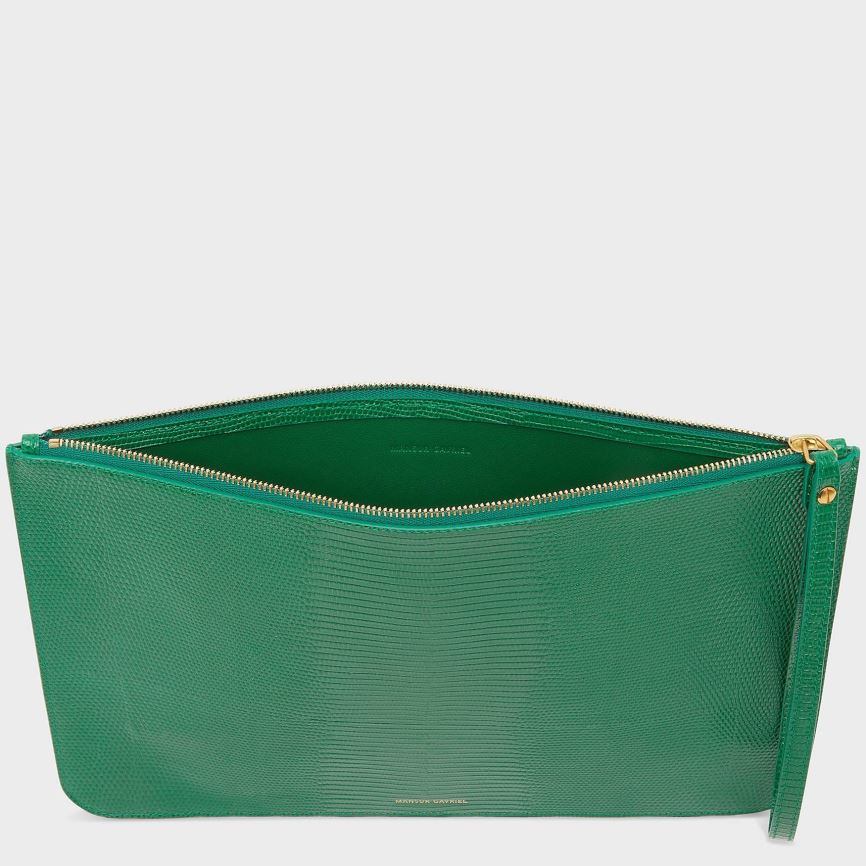 Portfele Damskie Mansur Gavriel Large Zip Pouch Zielone | 543-JTSWBX