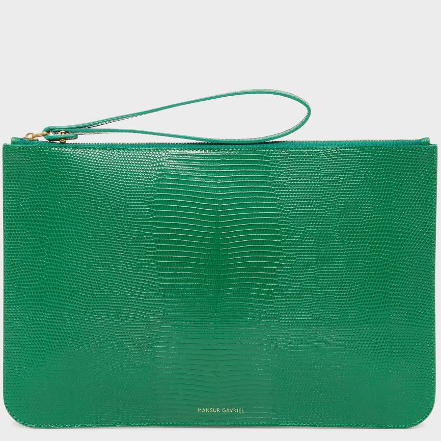 Portfele Damskie Mansur Gavriel Large Zip Pouch Zielone | 543-JTSWBX