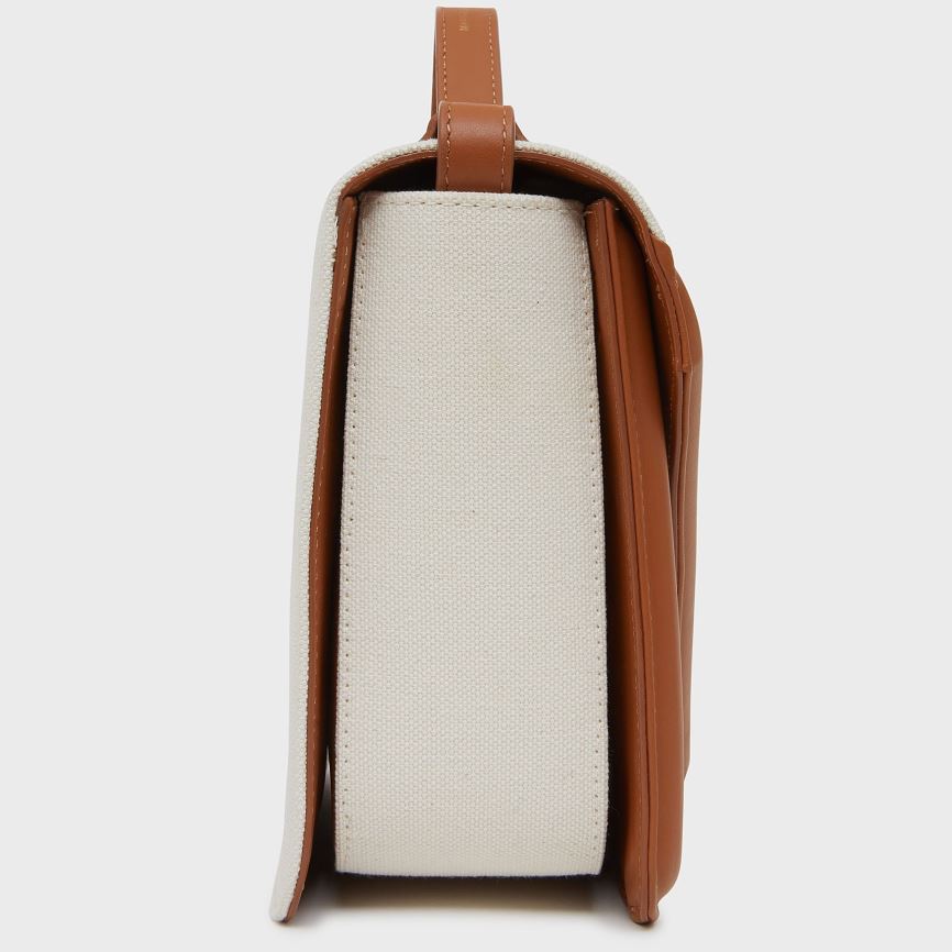 Torba Crossbody Damskie Mansur Gavriel M Frame Box Białe Brązowe | 027-BUIWFR