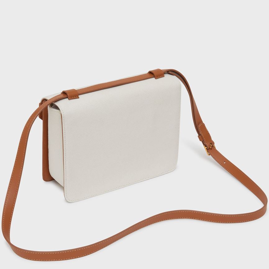 Torba Crossbody Damskie Mansur Gavriel M Frame Box Białe Brązowe | 027-BUIWFR