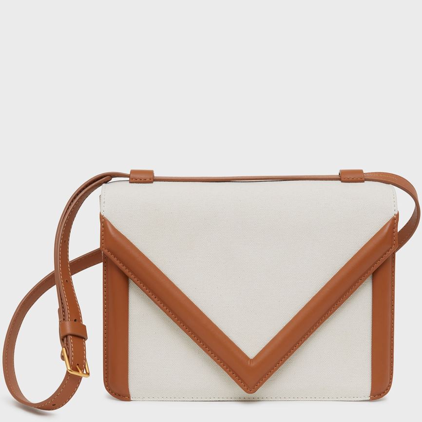Torba Crossbody Damskie Mansur Gavriel M Frame Box Białe Brązowe | 027-BUIWFR