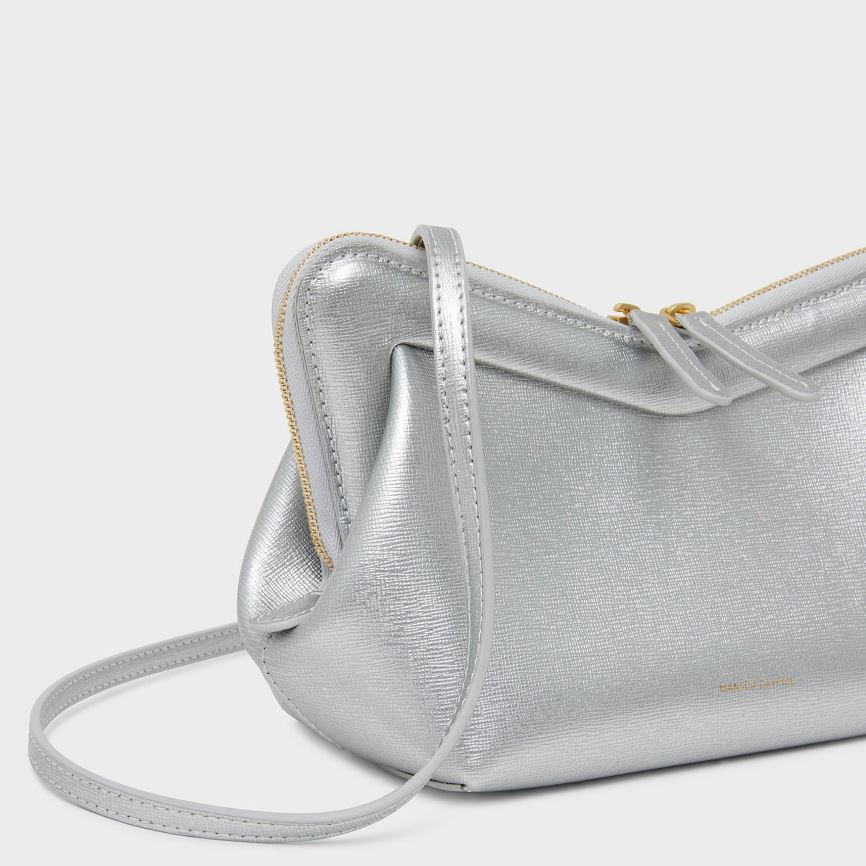 Torba Crossbody Damskie Mansur Gavriel Mini M Frame Srebrne | 490-QUEFRT