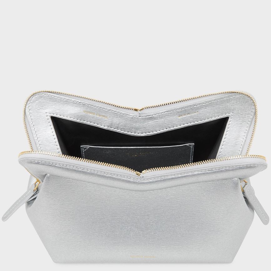 Torba Crossbody Damskie Mansur Gavriel Mini M Frame Srebrne | 490-QUEFRT