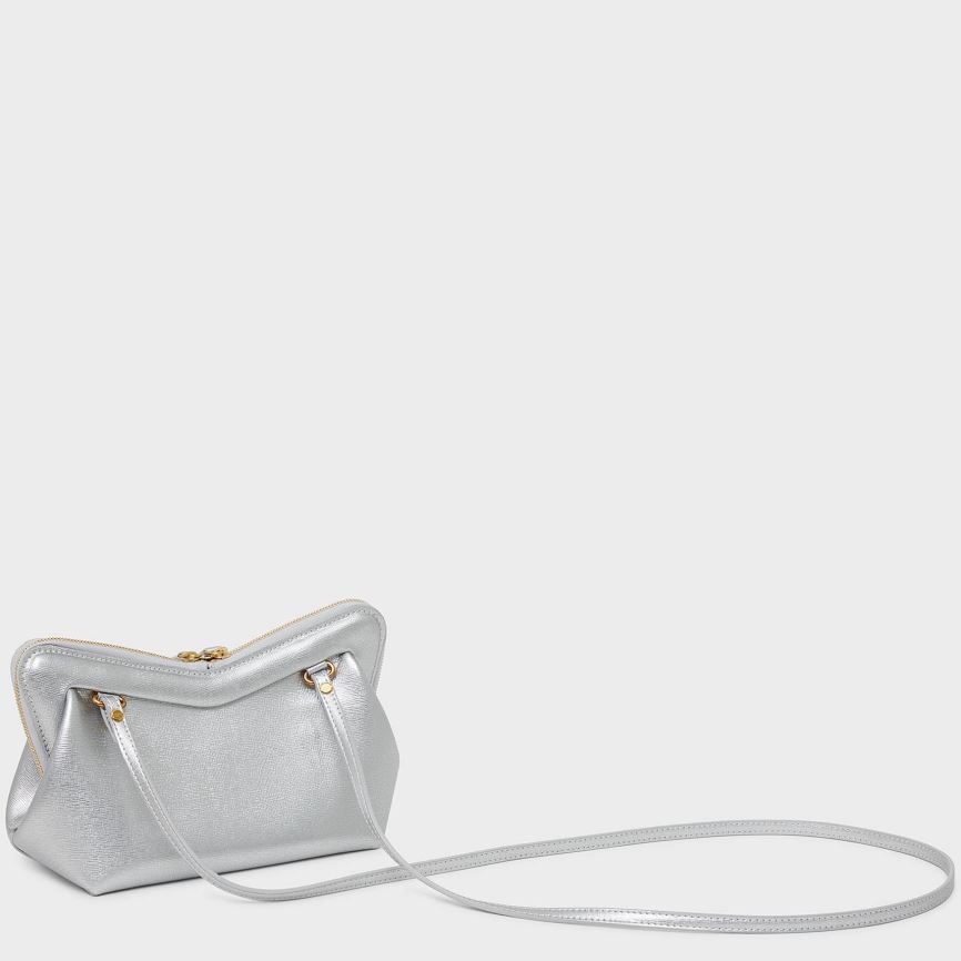 Torba Crossbody Damskie Mansur Gavriel Mini M Frame Srebrne | 490-QUEFRT