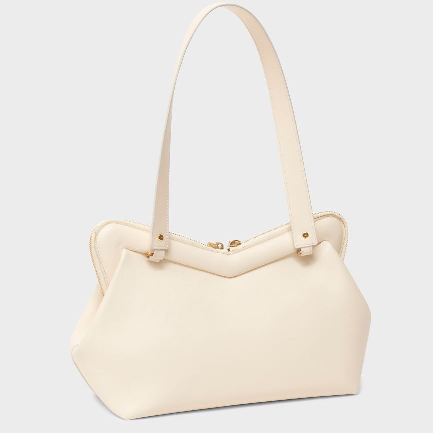 Torby Przez Ramię Damskie Mansur Gavriel M Frame Kremowe | 907-TAKIUL