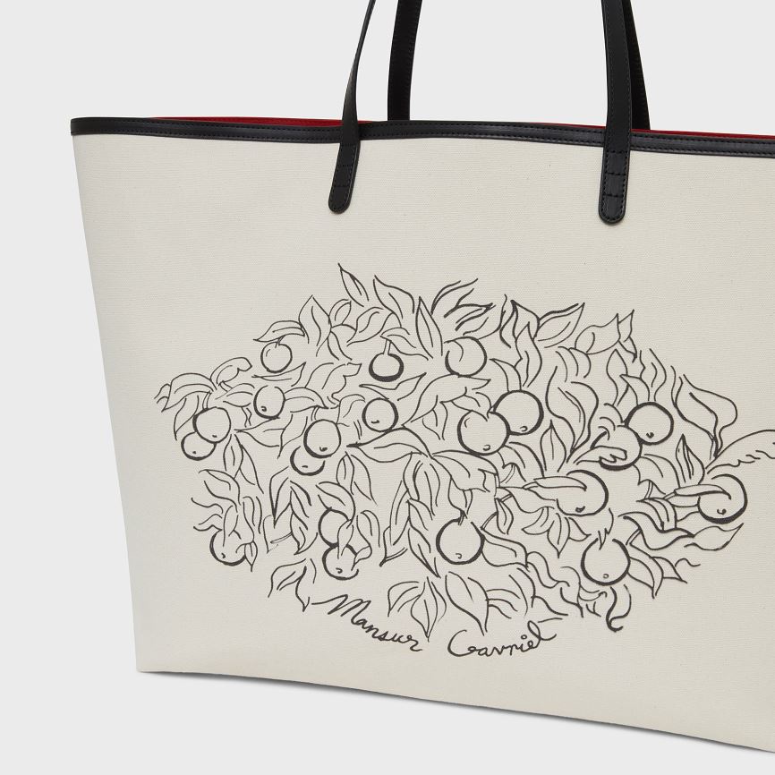 Torby Tote Damskie Mansur Gavriel Oversized Płócienne Kremowe | 186-OZEJIH
