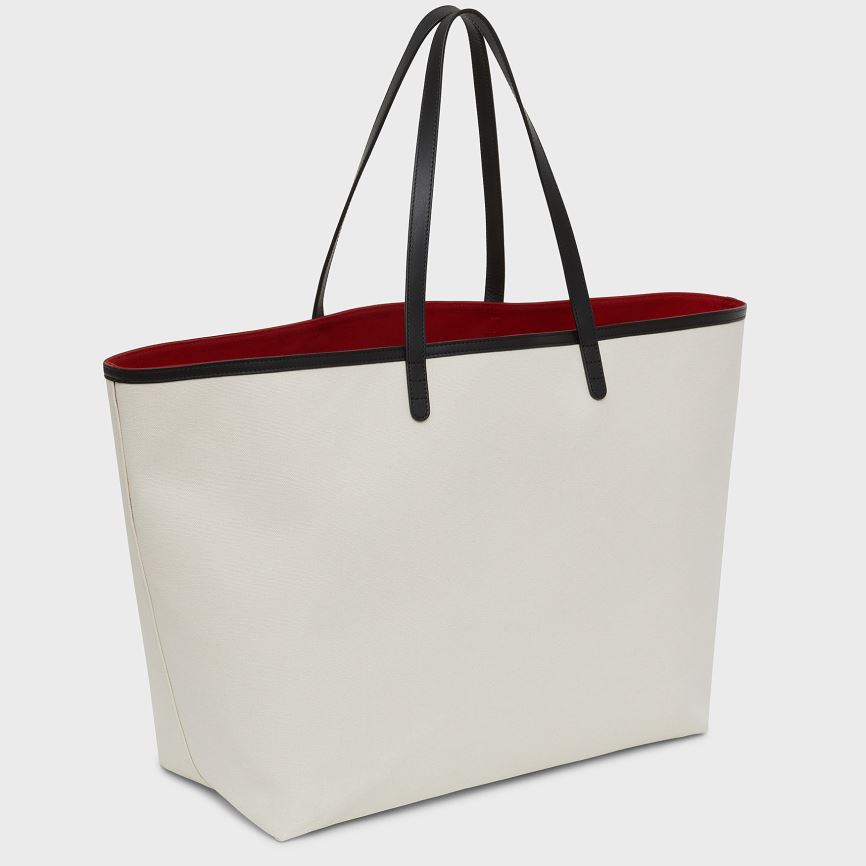 Torby Tote Damskie Mansur Gavriel Oversized Płócienne Kremowe | 186-OZEJIH