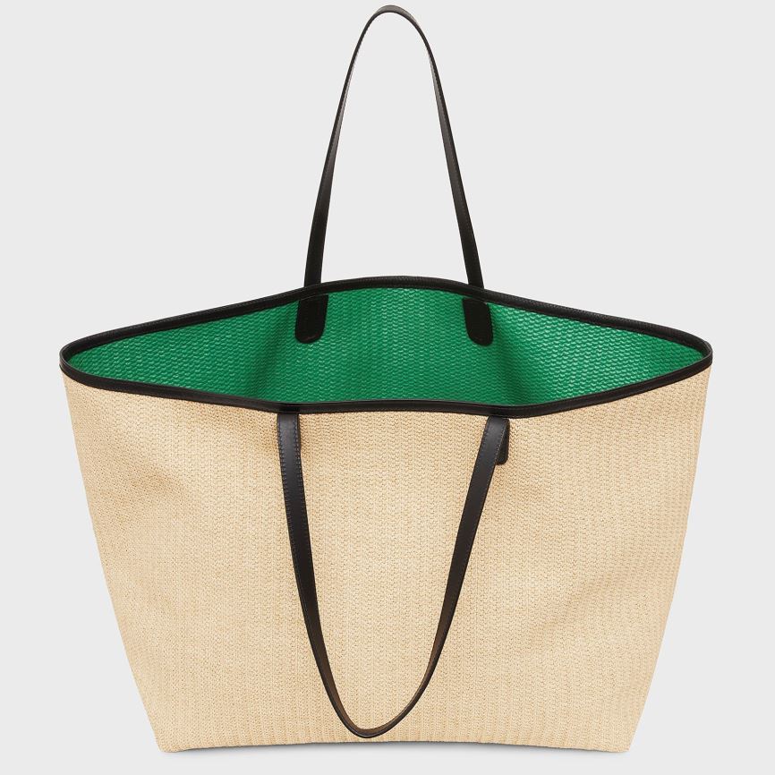 Torby Tote Damskie Mansur Gavriel Oversized Raffia Beżowe | 349-EWYQMP