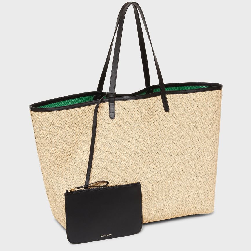Torby Tote Damskie Mansur Gavriel Oversized Raffia Beżowe | 349-EWYQMP