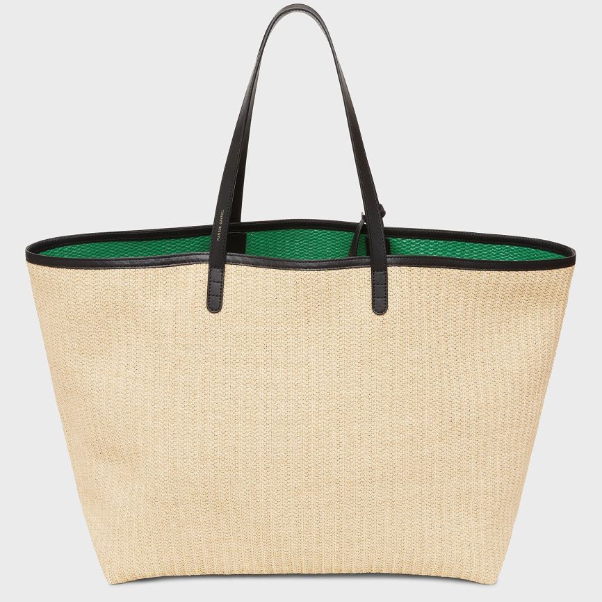 Torby Tote Damskie Mansur Gavriel Oversized Raffia Beżowe | 349-EWYQMP