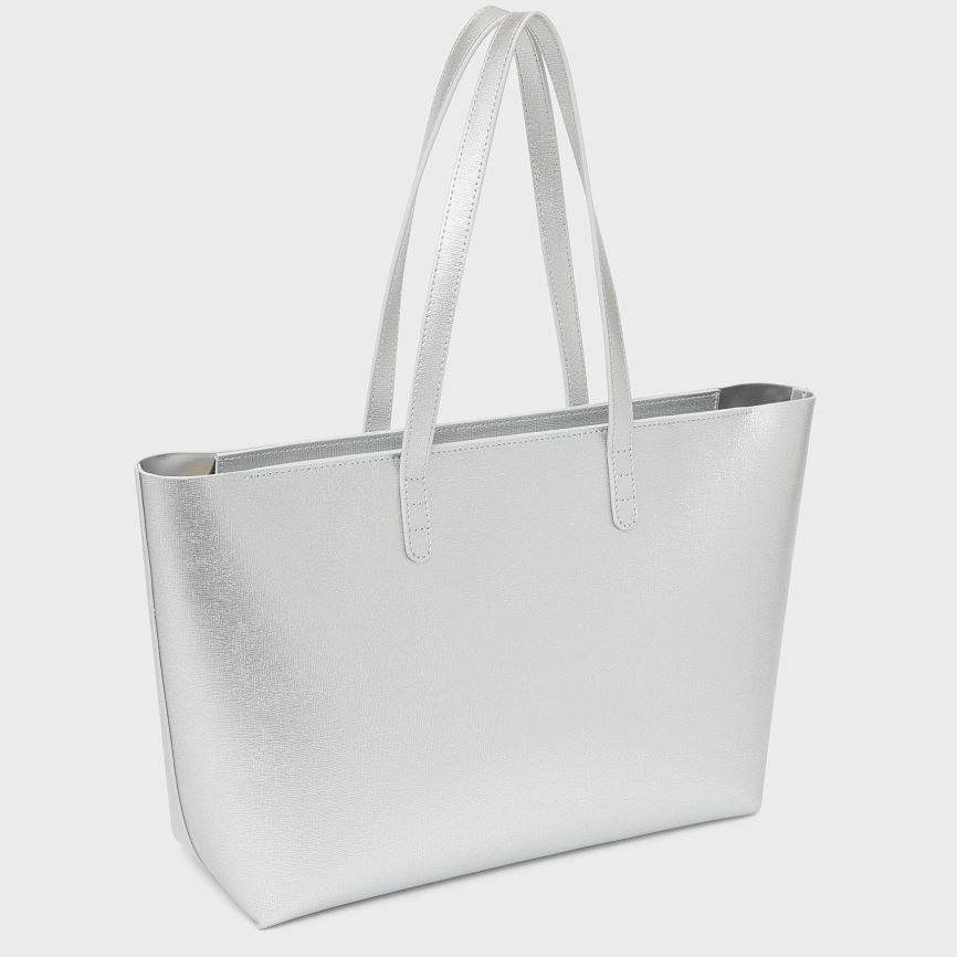 Torby Tote Damskie Mansur Gavriel Small Zip Srebrne | 036-ZEPOXK