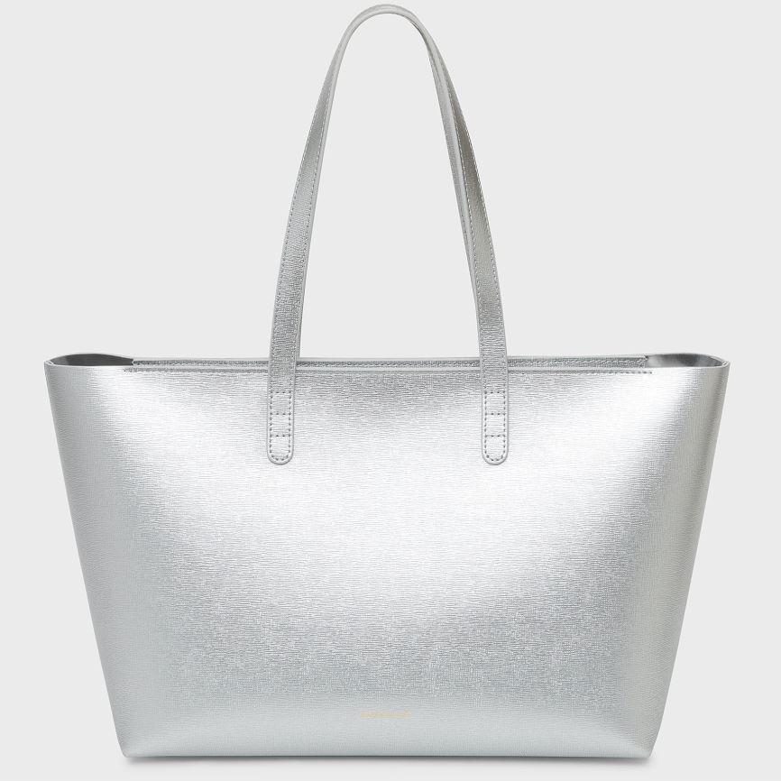 Torby Tote Damskie Mansur Gavriel Small Zip Srebrne | 036-ZEPOXK