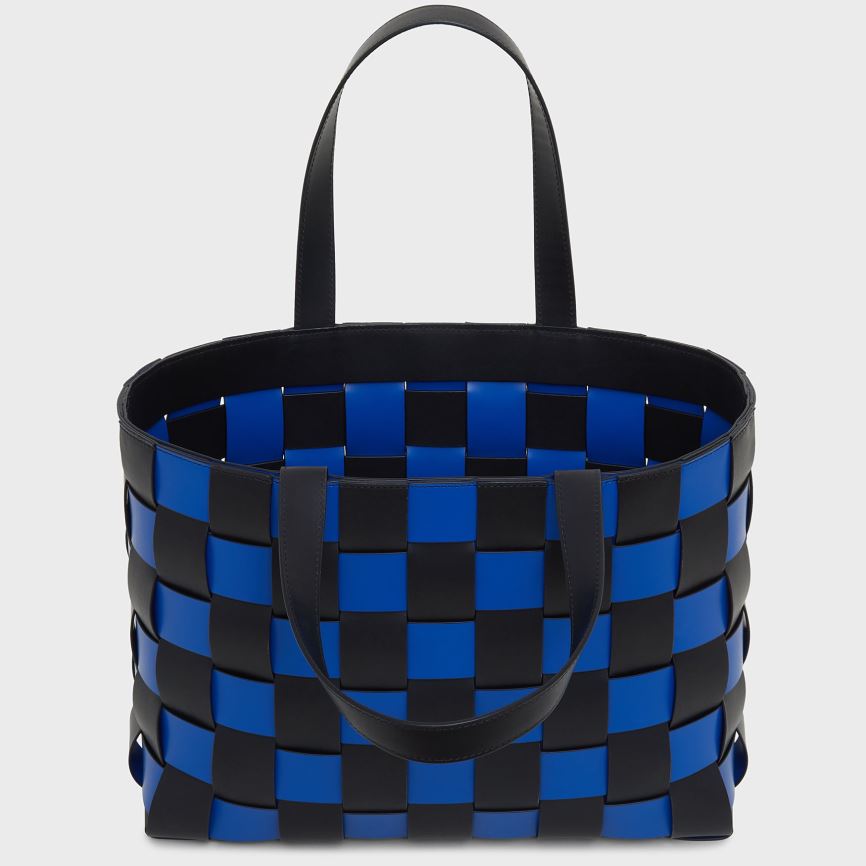 Torby Tote Damskie Mansur Gavriel Upcycled Woven Niebieskie Czarne | 157-PEWTZD