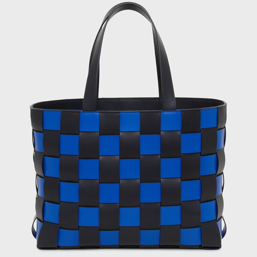 Torby Tote Damskie Mansur Gavriel Upcycled Woven Niebieskie Czarne | 157-PEWTZD