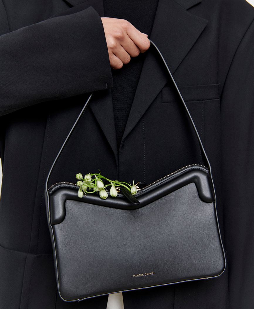 Torebka Bagietka Damskie Mansur Gavriel M Frame Baguette Czarne | 083-YGRZQJ