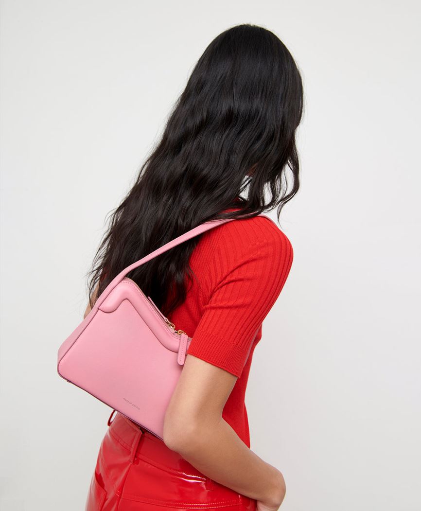 Torebka Bagietka Damskie Mansur Gavriel M Frame Baguette Różowe | 216-ZLBCNE